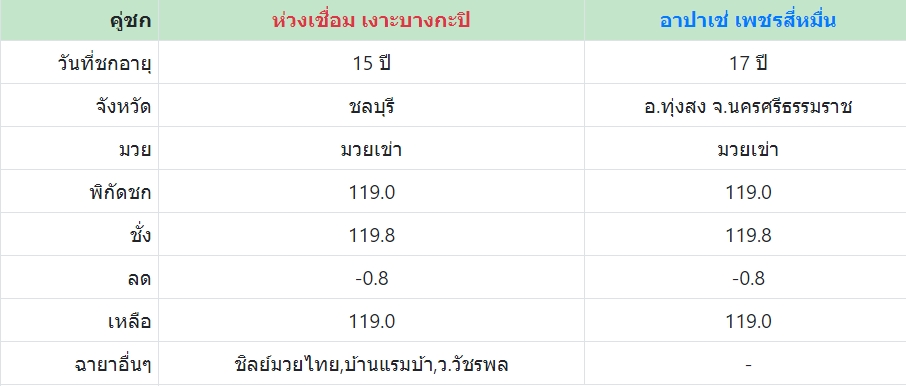 เซียนมวย ห่วงเชื่อม VS อาปาเช่