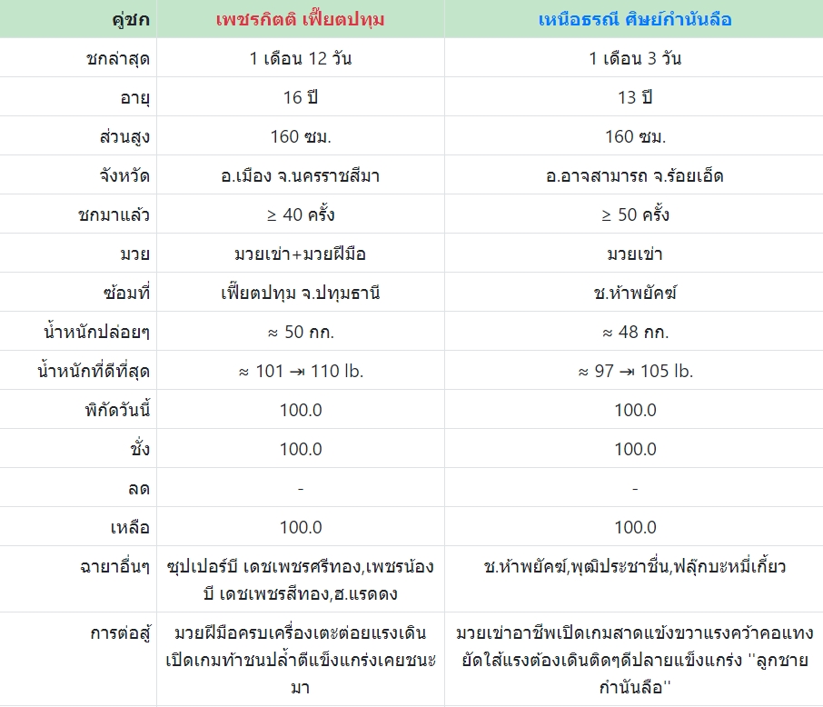 เซียนมวย เพชรกิตติ VS เหนือธรณี